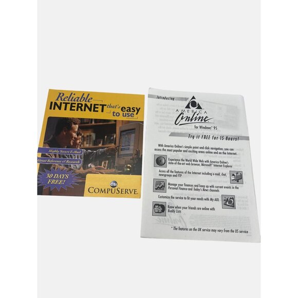 Vintage Windows 95 Documentation Bundle With AOL & CompuServe Promo Materials - Picture 5 of 5